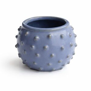 Anthro Blue Textured Ceramic Pot Vase